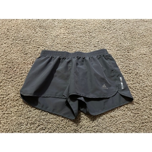 Women's Adidas running aeroready gray three striped shorts 3" lined Size small S - Picture 9 of 9